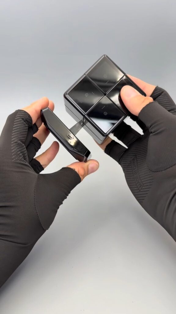 Folding Digital Puzzle Cube Toy with Touchscreen Display | Electronic Brain Teaser Fidget Puzzle for Kids & Adults - Photo 2